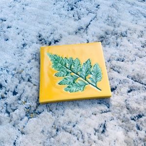 Boho Leaf Tile Coaster🌿